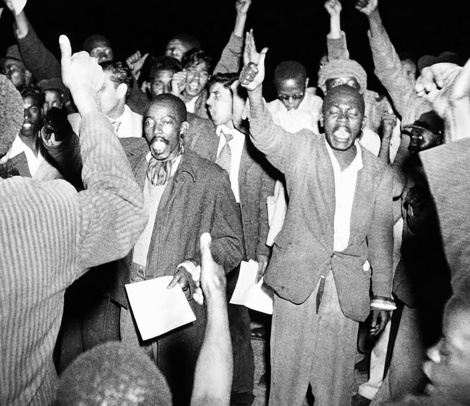 Protests against Apartheid by black South Africans.